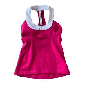 lululemon athletica Hot Pink Tank with White Collar